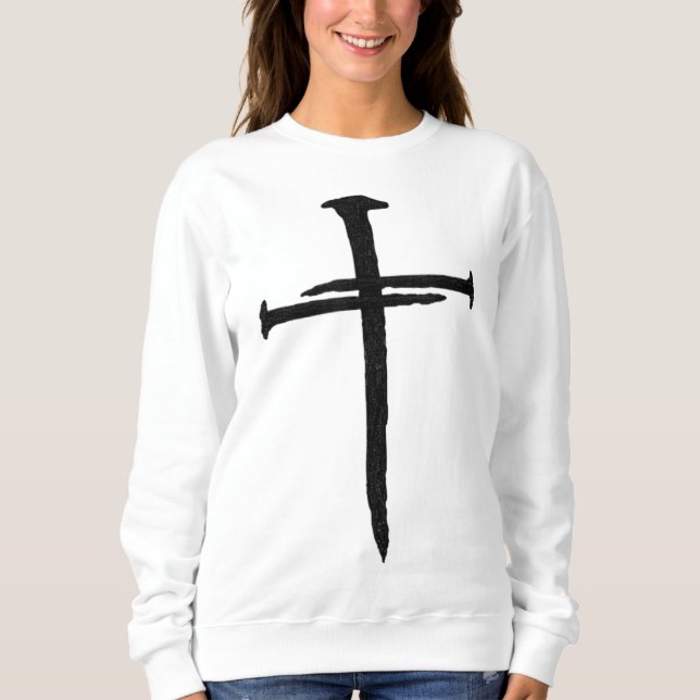 Christian Jesus Nail Cross Sweatshirt (Front)