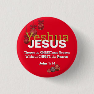 Christian JESUS REASON SEASON Christmas Baubles 1 Inch Round Button