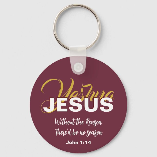 Christian JESUS REASON SEASON Christmas Keychain (Front)