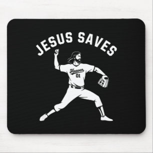 Christian Jesus Saves Baseball Tcher - Heaven 01 S Mouse Pad