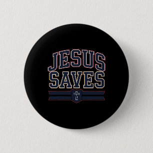 Christian Jesus Saves Bro Hockey Youth Boy You Lov 2 Inch Round Button