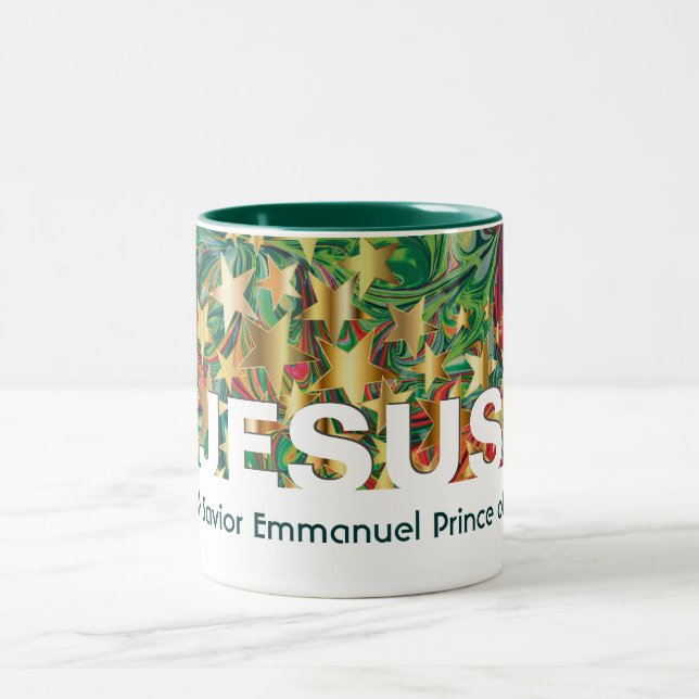 Christian JESUS Saviour Messiah Emmanuel Custom Two-Tone Coffee Mug (Center)