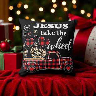 Christian - Jesus Take the Wheel - Christmas Throw Pillow
