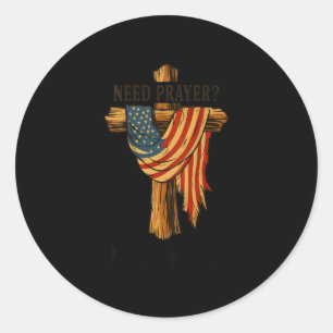 Christian Jesus Tap Me On The Shoulder Cross Usa F Classic Round Sticker