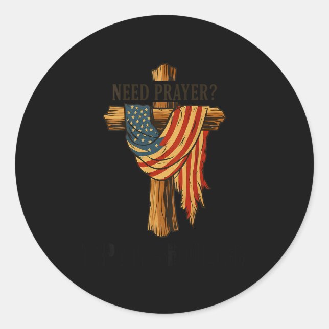 Christian Jesus Tap Me On The Shoulder Cross Usa F Classic Round Sticker (Front)