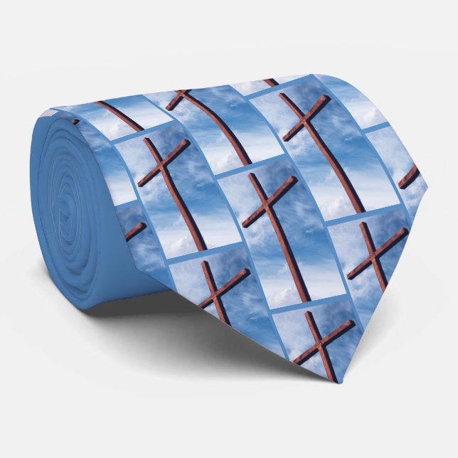 Christian John 3:16 Custom CROSS Monogram Neck Tie (Rolled)