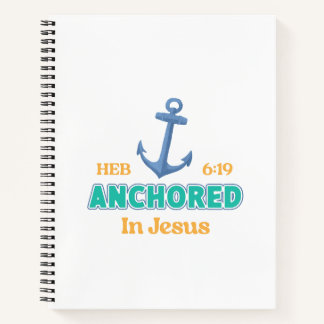 Christian Journal Anchored in Christ Verse Design