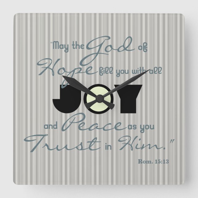 Christian Joy Square Wall Clock (Front)