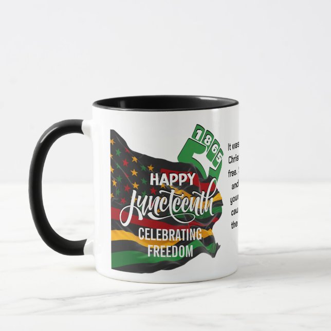 Christian JUNETEENTH African American Flag Mug (Left)