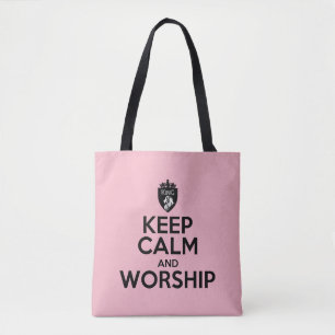 Christian KEEP CALM AND WORSHIP Tote Bag