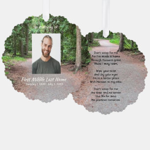 Christian Keepsake Forest Trees Hike Walk Trail Ornament Card