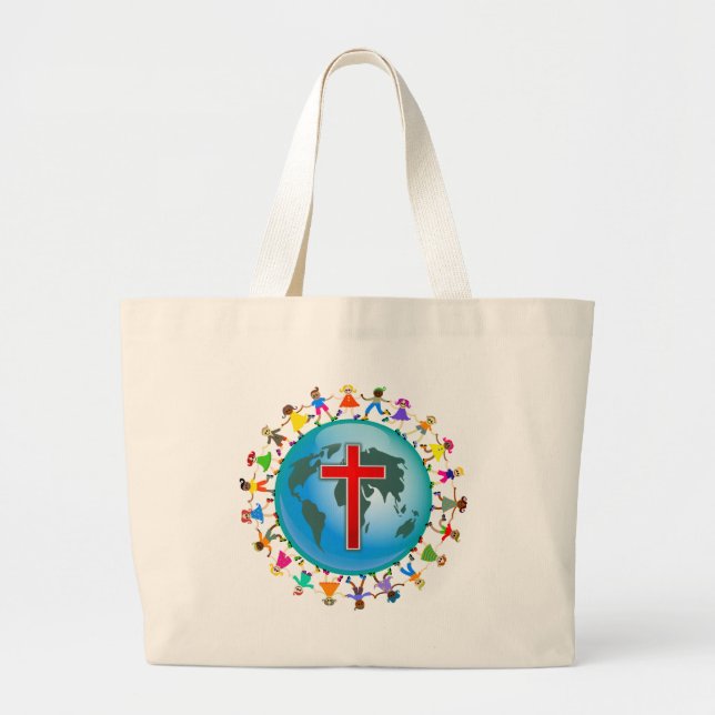 Christian Kids Large Tote Bag (Front)