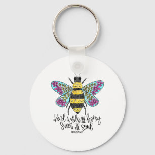 Christian Kind Words Are Like Honey Bible Verse Re Keychain