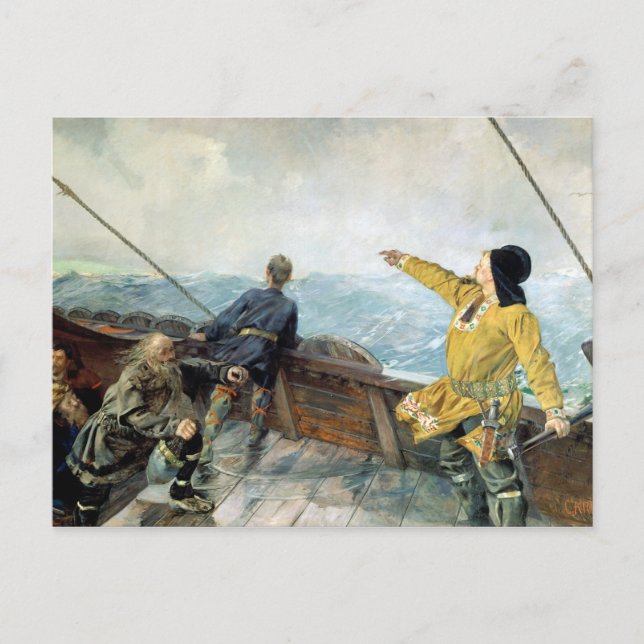 Christian Krohg Leiv Eirikson Discovering America Postcard (Front)