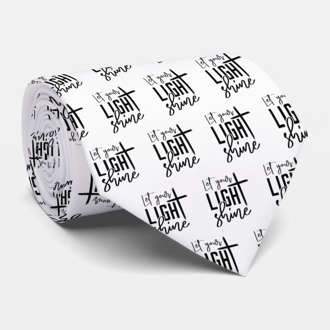 Christian Let Your Light Shine Text Tie (Rolled)
