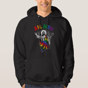 Christian Lgbt Gay Pride Jesus Rainbow Ah Men Men Hoodie