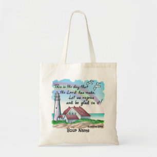 Christian Lighthouse Tote Bag