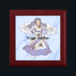 Christian lily flower angel gift box<br><div class="desc">Lily Angel Gift Box, Lily Angel apparel, Angel t-shirts, Angel gifts by ArtMuvz Illustration. personalize matching Christian Angel birthday and christmas gifts, tote bag, mug, hat. Angel gifts are a thoughtful and meaningful way to show someone you care. Whether you're looking for a gift for a friend, family member, or...</div>