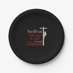 Christian Lineman Best Price Electrician Line Wire Paper Plate