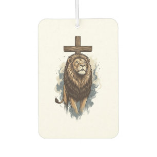 Christian Lion and Cross Vintage Air Freshener