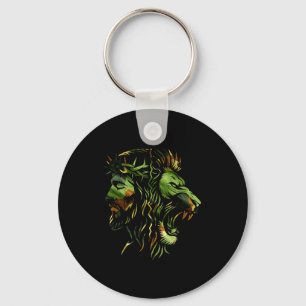 Christian Lion Jesus Crown Camo Faith Design Keychain