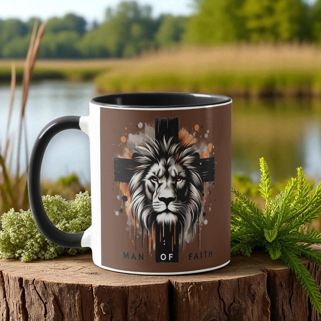 Christian - Lion with Cross, Man of Faith Mug (Creator Uploaded)