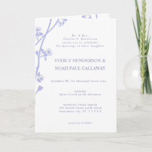 Christian Love Never Fails French Lavender Lilac  Invitation