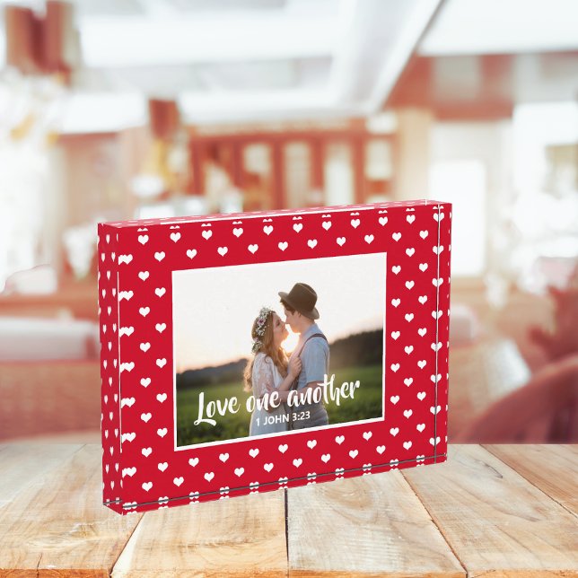 Christian Love One Another Keepsake Photo Template Block (Creator Uploaded)