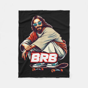 Christian Lover Funny Sport Skateboard Meme Basic  Fleece Blanket