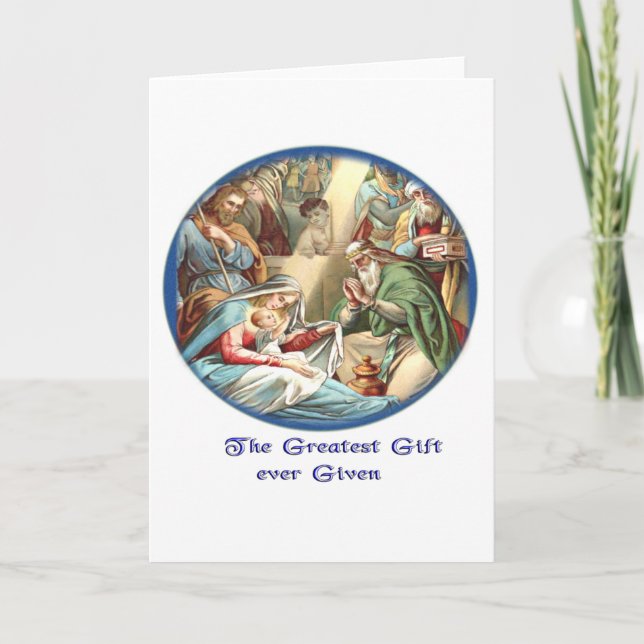Christian manger scene holiday card (Front)