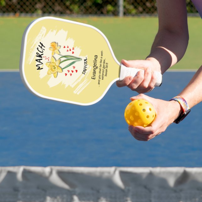 Christian MARCH Birth Month Flower Daffodil Pickleball Paddle (Insitu)