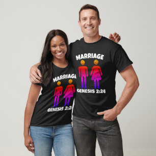 CHRISTIAN MARRIAGE GENESIS 2:24 T-SHIRTS