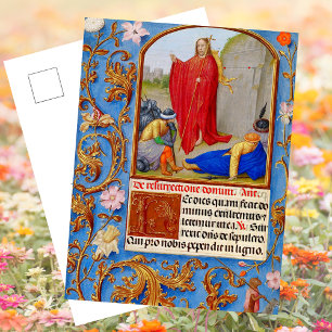 Christian Medieval Manuscript Resurrection Easter Holiday Postcard
