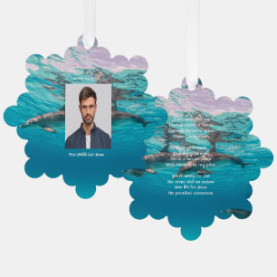 Christian Memorial  Dolphins Underwater Ocean Ornament Card