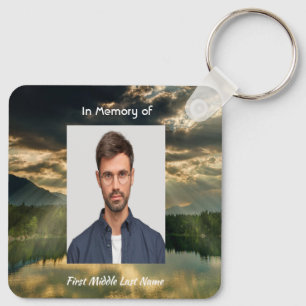 Christian Memorial Keepsake Beautiful Lake Beach Keychain