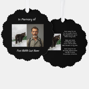 Christian Memorial Keepsake Black Bear Animal Ornament Card