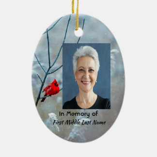 Christian Memorial Keepsake Cardinal Red Bird Ceramic Ornament