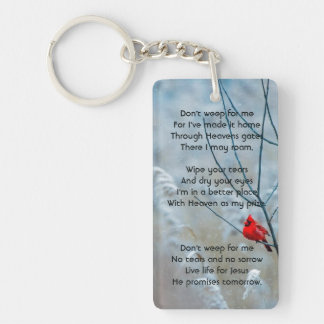 Christian Memorial Keepsake Cardinal Red Bird Keychain