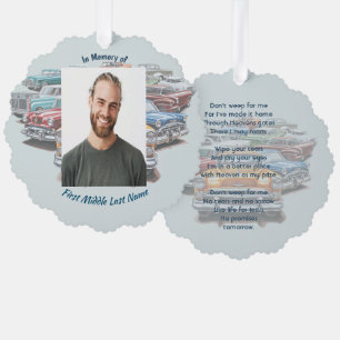 Christian Memorial Keepsake Classic Vintage Car  Ornament Card