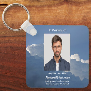 Christian Memorial Keepsake Clouds Sky Heavenly Keychain