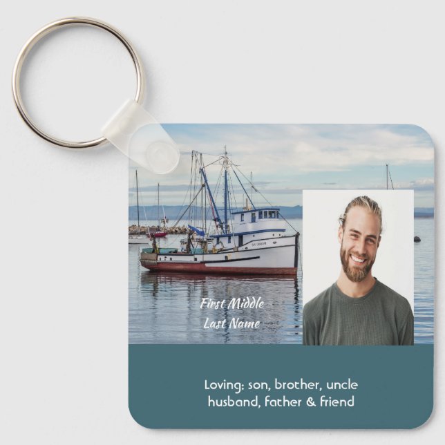 Christian Memorial Keepsake Commercial Fisherman Keychain (Front)