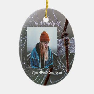 Christian Memorial Keepsake Dragonfly Dewdrops Ceramic Ornament