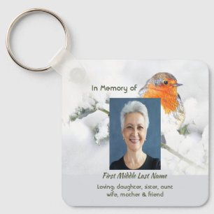 Christian Memorial Keepsake English Robin Bird Keychain