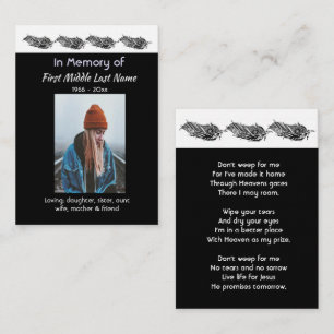 Christian Memorial Keepsake Feather Tribal Boho  Business Card