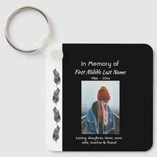 Christian Memorial Keepsake Feather Tribal Boho  Keychain