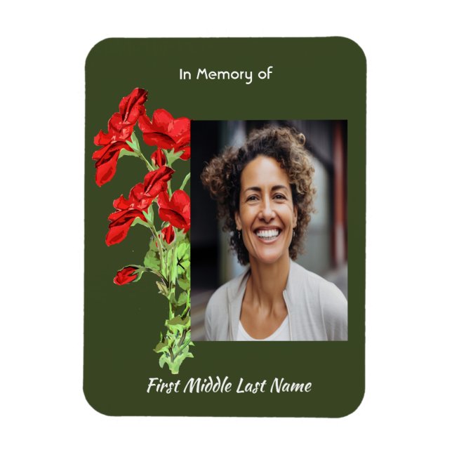 Christian Memorial Keepsake Geranium Flower Magnet (Vertical)