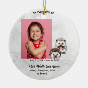Christian Memorial Keepsake Hedgehog Children Ceramic Ornament