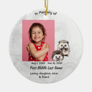 Christian Memorial Keepsake Hedgehog Children Ceramic Ornament