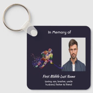 Christian Memorial Keepsake Hockey Player Sport Keychain