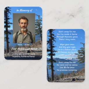 Christian Memorial Keepsake Lake Forest Trees Business Card